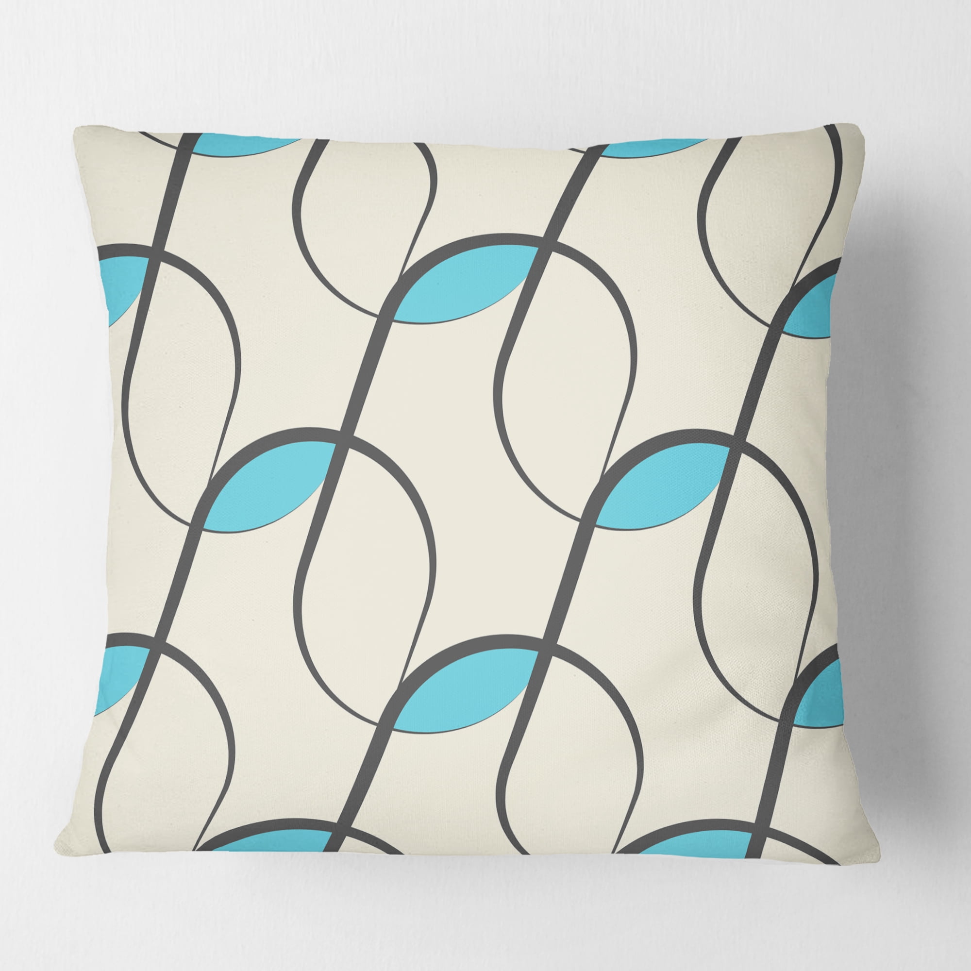 Designart Retro Geometrical Abstract Minimal Pattern I' Mid-Century Modern Throw Pillow - 18x18