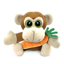 DolliBu Happy Easter Big-Eyed Monkey Soft Plush with Carrot - Cute Stuffed Animals with Carrot Plush Toy, Perfect Easter Gift, Spring Easter Plush Animal - 6 Inches