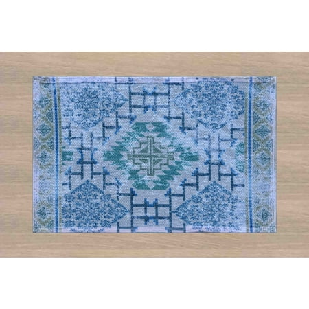 

Ksproducers Matrix Design Cotton & Polyester Placemat in Blue 13 x 19 Set of 4