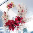 thumbnail image 3 of Corona De Navidad De 20 Pulgadas, Corona De Navidad Artificial Para Puerta Delantera Con Poinsettia, Bayas Falsas, Piña | Para Exhibición De Navidad E Invierno,11 Feliz Sencillez, 3 of 5