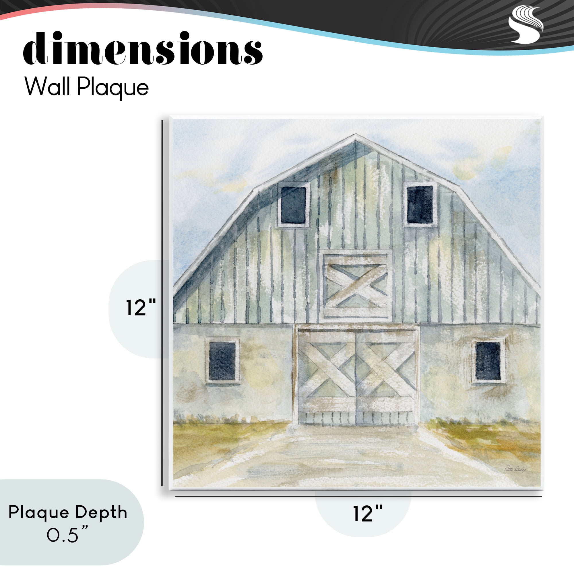 Stupell Industries Blue Gray Barn Wall Plaque Art, design by Patti Bishop