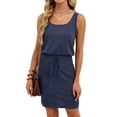 thumbnail image 6 of ICHUANYI Cotton Nightgowns for Women Sleeveless Night Shirts Tank Sleepwer Solid Color Scoopneck Short Sleepshirt, 6 of 9