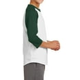 thumbnail image 3 of Mafoose Youth 3/4 Sleeves Colorblock Raglan Baseball Soft Jersey White/ Forest YT200 L, 3 of 5