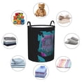 thumbnail image 6 of XMXT Collapsible Laundry Basket, Brave Slogan Two Color Pattern Waterproof Laundry Hamper, 62L Black, 6 of 8