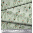 thumbnail image 2 of Soimoi Green Cotton Voile Fabric Tribal African Fabric Prints By Yard 42 Inch Wide, 2 of 3