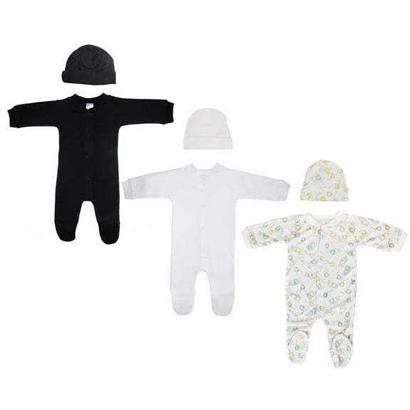 Bambini Layette Unisex Closed-toe Sleep & Play with Caps (Pack of 6 )