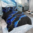 thumbnail image 2 of Manfei Black Gold Blue 7 Pieces Bed in a Bag Twin Size, Watercolor Marble Bed Set, Abstract Stone Pattern Bed Sheets Setp with Comforter, Ultra Soft Bedroom Decoration, 2 of 6