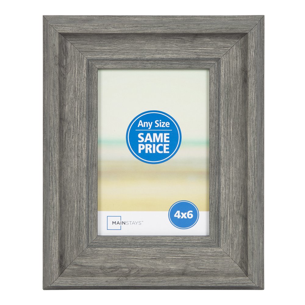 Mainstays Curved 4” x 6” Picture Frame, Gray
