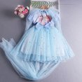 thumbnail image 2 of Vestido de princesa Elsa de Disney con capa, vestido de verano para niñas, manga corta, estilo occidental, disfraz de fiesta de Frozen, de 2 a 8 años, 2 of 5