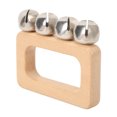 thumbnail image 2 of Dance Dance Hand Bell Wooden Rectangle Handle Metal Jingle Bells Portable Percussion For Performance, 2 of 8