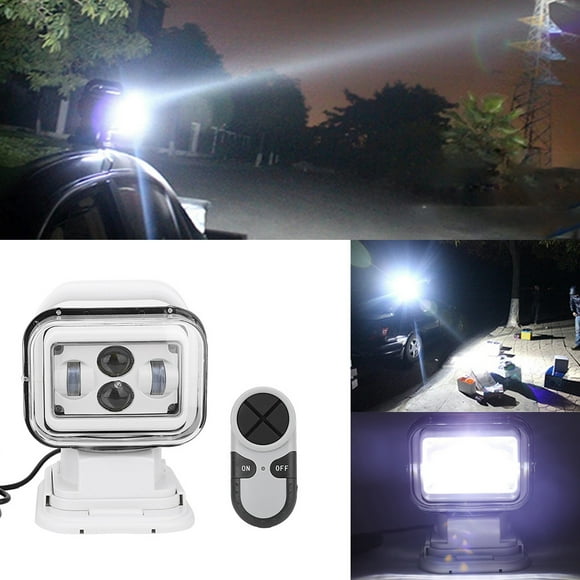 LED Light, Waterproof 60W LED Light White Remote Control Searchlight Work Lamp for Car Yacht SUV