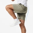 thumbnail image 6 of HISDERN Men's Athletic Shorts 7 Inch Inseam Drawstring Elastic Waist Workout Shorts with Pockets Khaki, 6 of 7