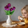 thumbnail image 5 of Shipiny Artificial Mini Tulips Silk Flowers, Real Touch Faux Floral Bouquet for Wedding Flower Arrangements, Home Table and Living Room Decoration, D, 5 of 8