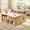White + Oak, variant on 31.5" Lift Top Coffee Table with Charging Station, Fluted Wood Coffee Table with Hidden Storage & Hydraulic Lifter, Travertine Look Living Room Table with Sliding Doors for Home Office, White + Oak