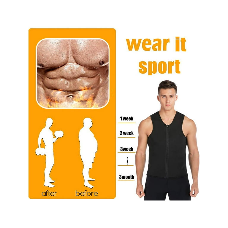 Men Neoprene Sweat Sauna Suits Waist Trainer Vest for Weight Loss