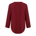 thumbnail image 5 of Baqcunre Womens Tops Button Women Ladies Clothing Loose Shirt Chiffon Zipper Long Sleeves Plus Size Tops Shirts for Women Going Out Tops for Women Tops for Women Trendy Wine L, 5 of 8