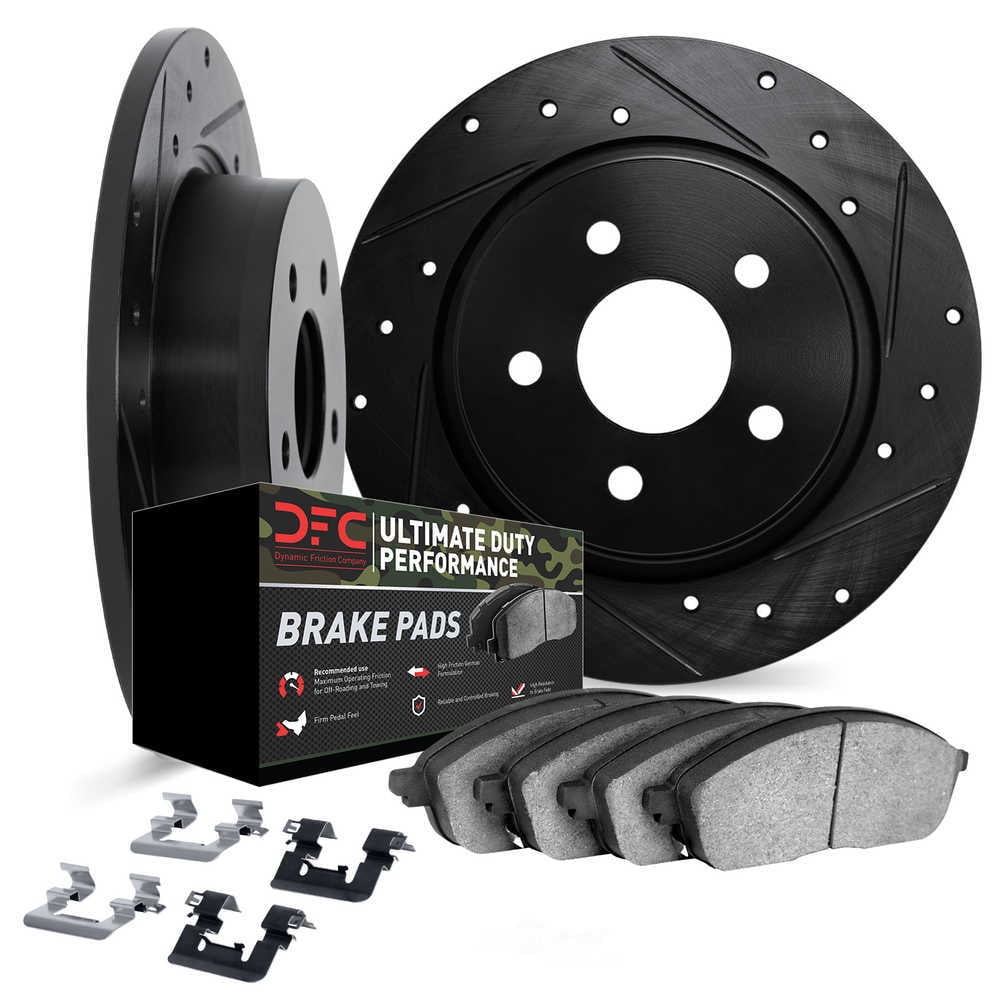 Dynamic Friction Company 8412-42005 DFC Rotors-Drilled and Slotted-Black with Ultimate Duty