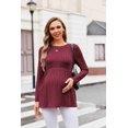 thumbnail image 3 of Ekouaer Womens Maternity Tops Long Sleeve Pregnancy Tunic Blouses Crew Neck Ribbed Shirts Pregnant Clothes, 3 of 6