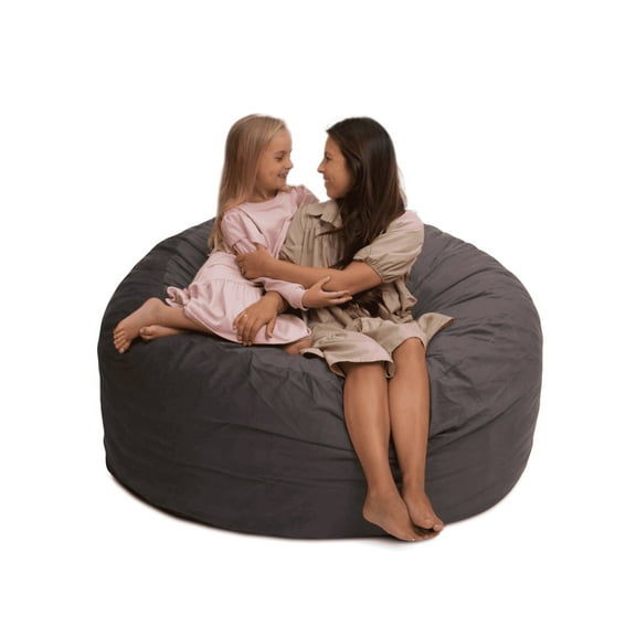 Ultimate Sack Bean Bag Chairs in multiple Sizes & Colors: Giant Foam-Filled Furniture - Machine Washable Covers, Double Stitched Seams, Durable Inner Liner. (5000, Grey Suede)