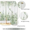thumbnail image 4 of Eucalyptus Green Leaves Kitchen Curtains Botanical Floral Plant Small Short Cafe Window Curtains Flower Hummingbird Bathroom Window Drapes Treatment Tier Curtains 2 Panels (27.5x39 Inch), 4 of 5