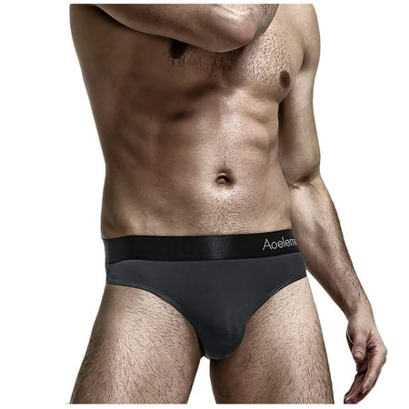 

BIZIZA Mens Male Athletic Briefs Jockstrap Jock Strap Underwear Supporters Gray L