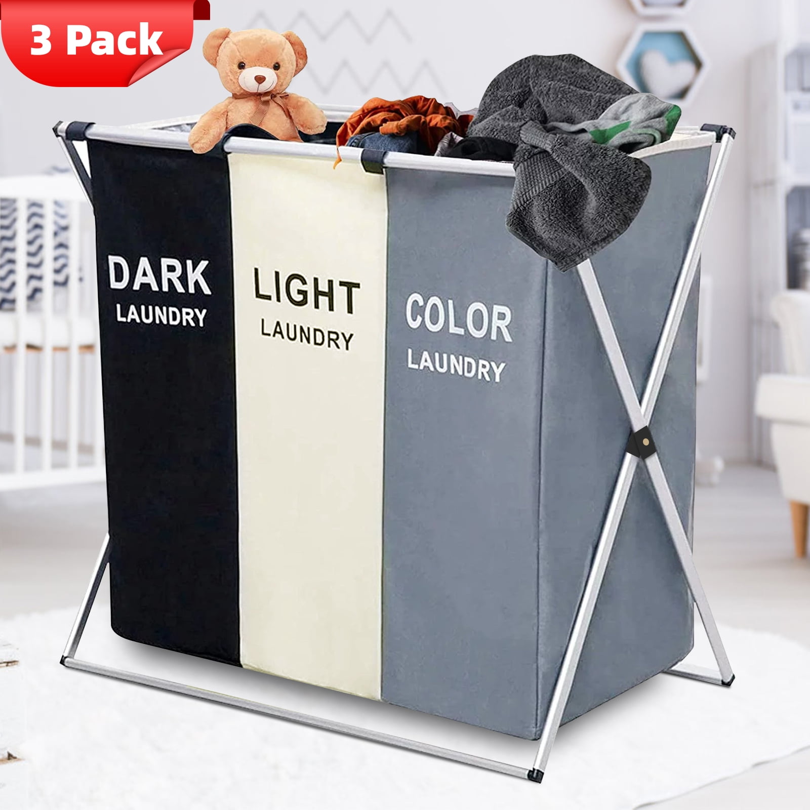 3 divider on sale laundry hamper