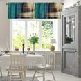 thumbnail image 4 of 2 Pack Valances Window Treatments, Vintage Yellow Beige Abstract Blackout Drapes Adjustable Curtain Valances for Windows Living Room Kitchen Over Sink, 18x52 Inch Rod Pocket Valances, 4 of 6