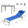 thumbnail image 2 of Domi Outdoor Living 3-Piece Adjustable Pool Lounge Set, Steel Textilene Sunbathing Chairs with Headrest (2 Blue Chairs W/Table), 2 of 7