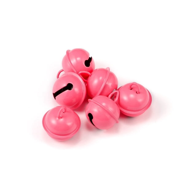 Xiao Hua Cascabeles de 22 mm, 30 unidades, para manualidades, decoración navideña, fiestas musicales, hogar, festivales y bodas, color rosa oscuro.