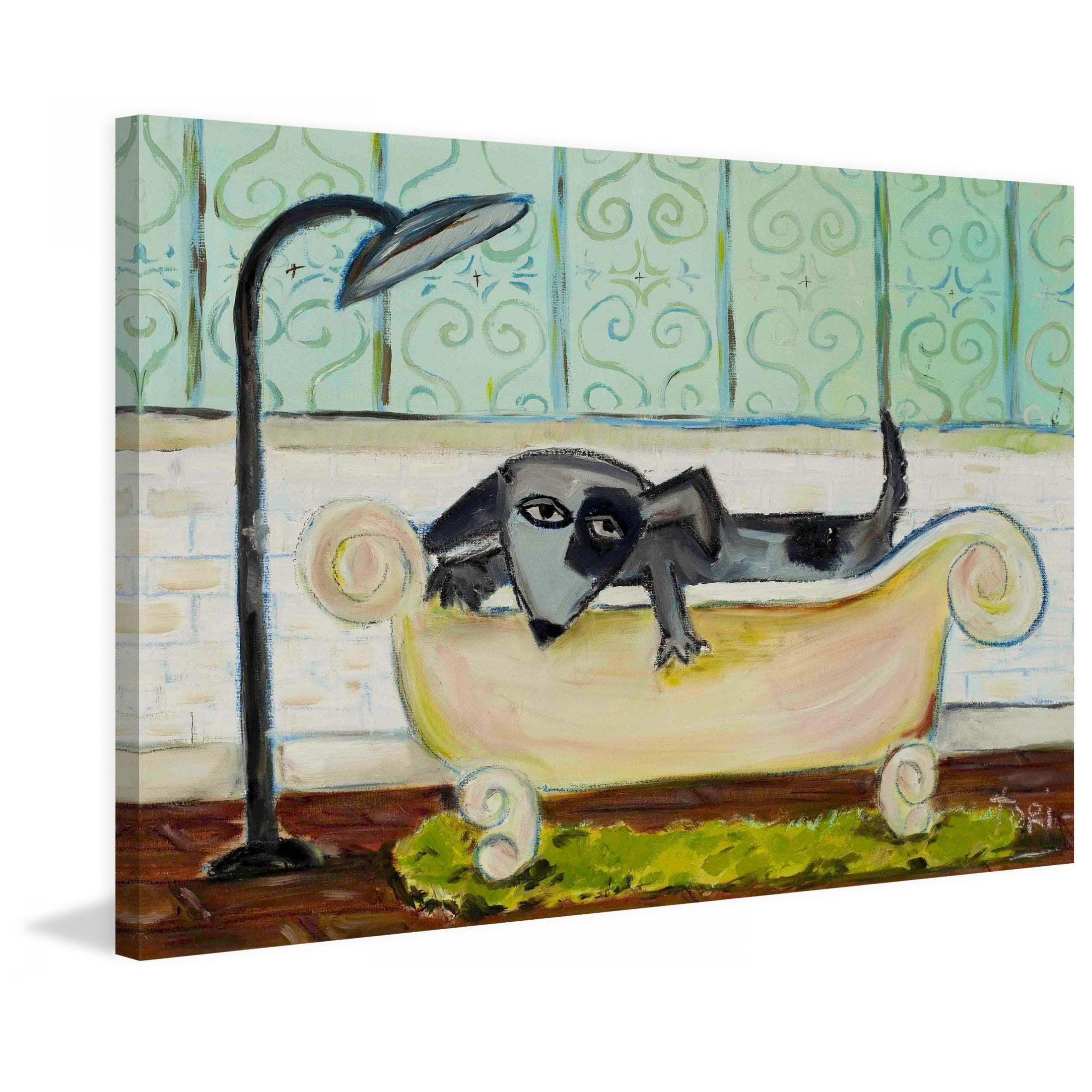 Marmont Hill Dog Bath Canvas Wall Art