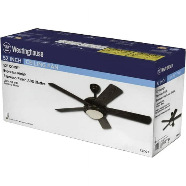 Comet 52 in. Five Blade Indoor & Outdoor Ceiling Fan with Light, Espresso Comet 52 in. Five Blade Indoor & Outdoor Ceiling Fan with Light, Espresso