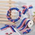 thumbnail image 4 of 20 Yards Patriotic Stars and Stripes Wired Ribbon American Flag Theme Ribbon Ribbon for 4th of July Farmhouse Decor Gift Wrapping DIY Crafts Royal Blue DIY, 4 of 5