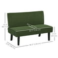 thumbnail image 3 of HOMCOM 46.5" Loveseat with USB Ports and Wood Legs for Small Space, Green, 3 of 10