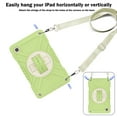 thumbnail image 4 of ELEHOLD for Samsung Galaxy Tab A7 Lite 8.7 (2021) Rugged Case, Shockproof Heavy Duty Protective Cover with 360 Rotation Handle Strap & Kickstand & Shoulder Strap for Tab A7 Lite T220/T225,Green White, 4 of 7
