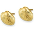 thumbnail image 2 of Solid 10K Yellow Gold Clam Shell Post Earrings - 9.11mm, 2 of 6