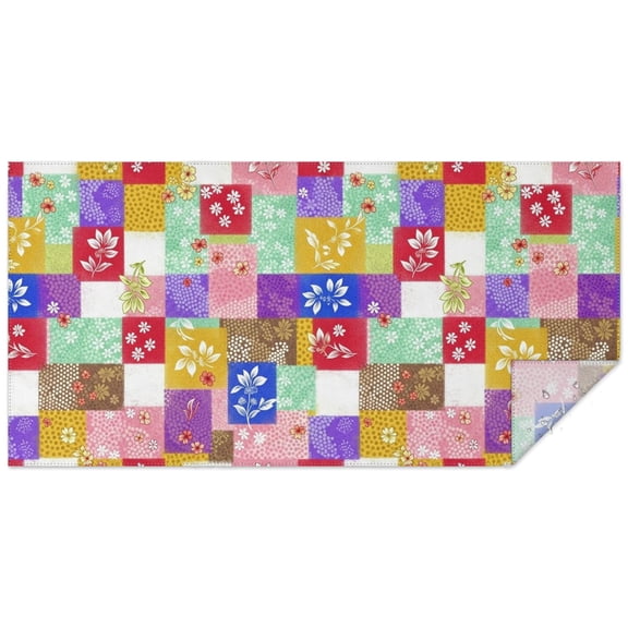Pioneer Flower Floral Print Pattern Rectangle Tablecloth 60"x120", Waterproof Polyester Wipeable Spillproof Table Cover for Dining Camping Indoor and Outdoor Use
