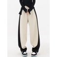 thumbnail image 2 of Pantalones para mujer, con paneles, combinables, estilo urbano, modernos, retro, drapeados, cintura elástica, elegantes, para estudiantes, para tiempo libre, con estilo, deportivos., 2 of 6