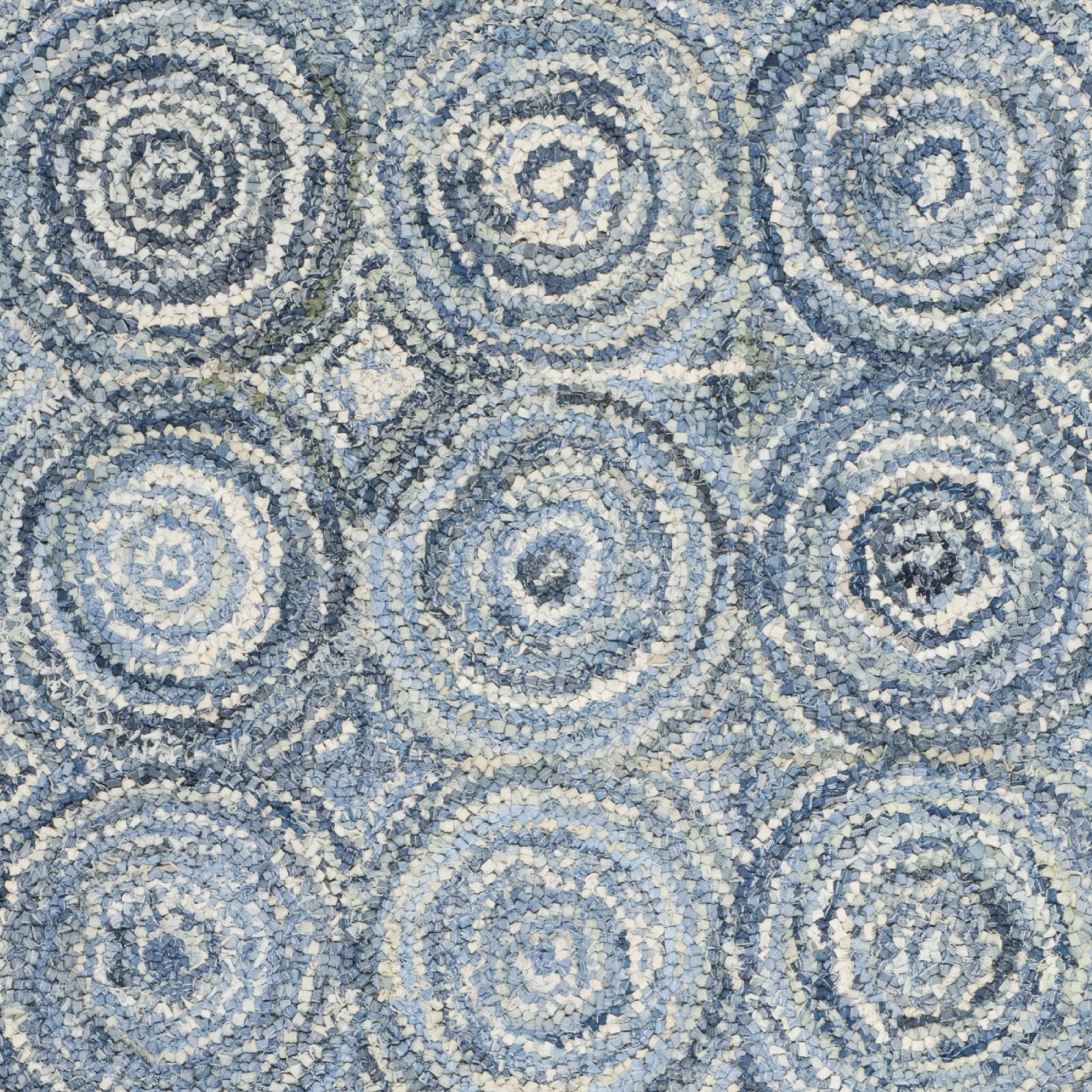 SAFAVIEH Nantucket Sandford Geometric Circles Cotton Area Rug, Blue, 4' x 6'