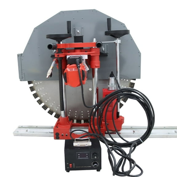 Automatic Concrete Saw Wall Cutter Wet Dry Wall Grooving Cutting Machine with Guide Rail 220V Max Cutting Depth 12.6 Inch
