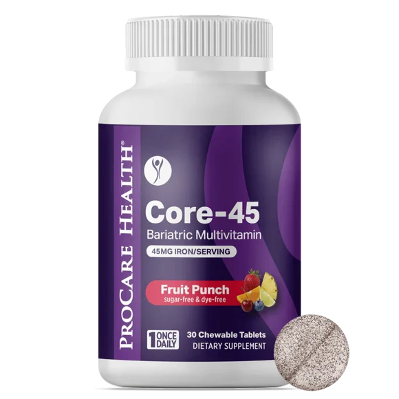 ProCare Health Multivitamin 45 mg Iron 30 Chews Sabor Fruit Punch Suplemento Bariátrico
