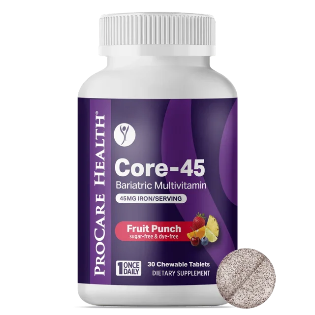 ProCare Health Multivitamin 45 mg Iron 30 Chews Sabor Fruit Punch Suplemento Bariátrico