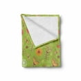 thumbnail image 2 of Dragonfly Soft Flannel Fleece Throw Blanket, Bluebell Flower Motifs with Peony Funky Fashioned Boho Retro Pattern Print, Cozy Plush for Indoor and Outdoor Use, 50" x 70", Green Pink, by Ambesonne, 2 of 6