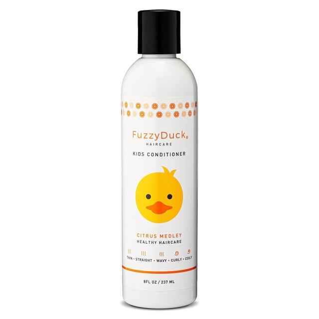FuzzyDuck Acondicionador para niños Hidratante para todo tipo de cabello elaborado con ingredientes botánicos marinos de aloe y miel que reduce el encrespamiento, aumenta el contenido de humedad y la