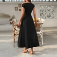 thumbnail image 6 of UoCefik Womens Summer Off Shoulder Sleeveless Midi Dress Cocktail A Line Flowy Wedding Guest Dresses with Pockets Black S, 6 of 8