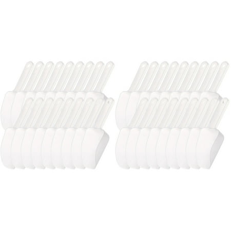 

Bestonzon 40 pcs Household Food Scoops Kitchen Flour Scoops Long Handle Plastic Ice Scoops