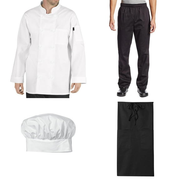 Student Chef Bundle Pack Includes Chef Coat, Pants, Hat & Apron