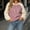 Pink, variant on Women's Cable Knit Sweater Shirts Liweisiy Hoodie Long Sleeve Drawstring Baggy Soft Sweatshirts Color Block Reglan Casual Tops Black M