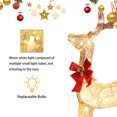thumbnail image 4 of 1 Set Reindeer and Sleigh Christmas Decoration with 160 Warm White LED Lights,Xmas Deer Yard Lights Decor for Yard Garden Lawn, Golden Reindeer and Red Sleigh, 4 of 6