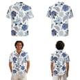 thumbnail image 2 of Xixirimido Vintage Hibiscus Palm Leaf Print Hawaii Couple Matching Outfit Men's Hawaiian Shirt and Women's Summer Sleeveless Dress Soft Midi Beach Dresses Matchable Couple Outfits, XL, 2 of 7