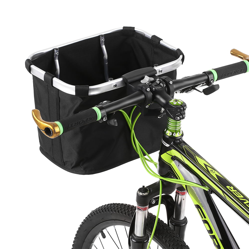 Lixada Bicycle Front Basket Detachable Bike Handlebar Basket Aluminum Bike Frame Basket Pet Carrier Frame Basket Bag